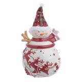 Cumpara ieftin Borcan decor Snowman din ceramica 18 x 32 cm, Inart