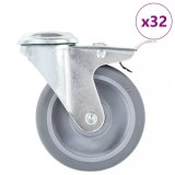 VidaXL Roți pivotante cu gaură pentru șurub, 32 buc., 100 mm
