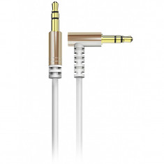 Cablu Audio 3.5 mm la 3.5 mm Dudao Angled AUX L11, TRS - TRS, Forma L, 1 m, Alb