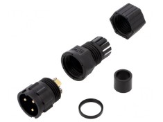 Conector Circular Tată 3-PIN Aurit 20A