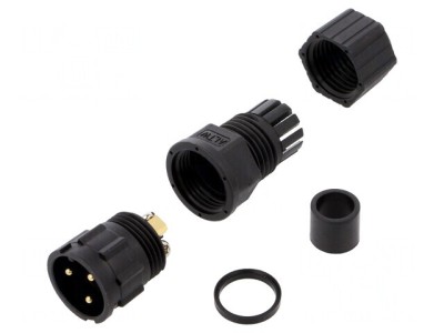 Conector Circular Tată 3-PIN Aurit 20A foto