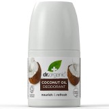 Dr.Organic Deo Roll-On Bio Cocos 50ml - Fara Aluminiu, Alcool si Parabeni, Formula Blana