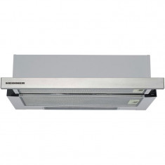 Hota telescopica Heinner, 60 cm, 65 W, 1 motor, 325 m3/h, LED, inox, Argintiu