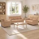 Cumpara ieftin Set de canapea 3 pcs Cappuccino Piele artificiala