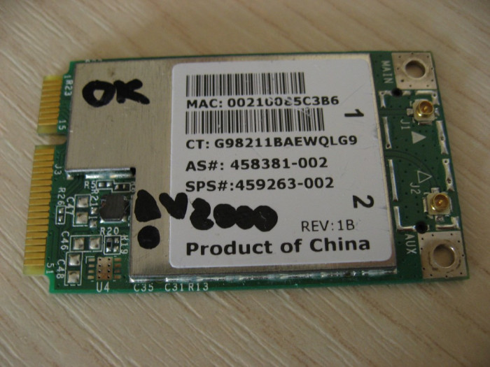 Placa wireless laptop HP Pavilion dv2000, 4312MCG, 459263-001, 458381-001