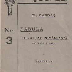 GH. CARDAS - FABULA IN LITERATURA ROMANEASCA - ANTOLOGIE SI STUDIU 1 1934