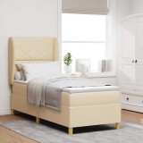 vidaXL Pat cu saltea cu arcuri Gri &icirc;nchis 90x190 cm Crem 80 x 200 cm 3340786