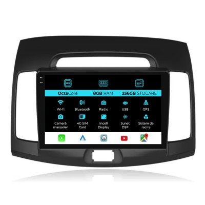 Navigatie Dedicata Hyundai Elantra (2006-2011), 9Inch, 8Gb Ram, 256Gb Stocare, Carplay foto