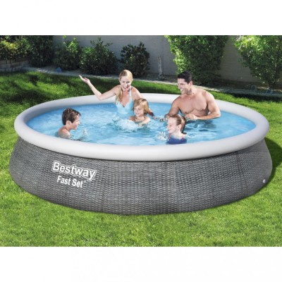 Bestway Set piscină gonflabilă Fast Set, cu pompă, 396 x 84 cm foto