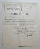 Buletin de analiză Spitalul Colțea 1929 &ndash; Prof. Dr. Nanu Muscel