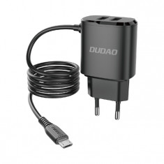 Încărcător Dudao 2x USB Cu Cablu Micro USB încorporat 12 W Negru (A2ProM Negru) A2PROM BLACK