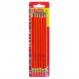 Set creioane HB Herlitz, lacuite, cu radiera, rosu, 24 buc/set