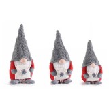 Set 3 figurine Mos Craciun textil II 9.5x10x23 cm, 8.5x8.5x19 cm, 7.5x7x16 cm