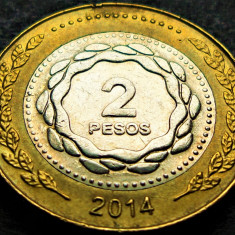 Moneda bimetal 2 PESOS - ARGENTINA, anul 2014 * cod 2151 A