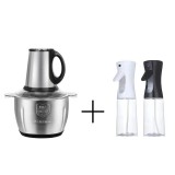 Cumpara ieftin Tocator electric, Universal, Bol 3L, Inox, 1000W + Set 2 pulverizatoare Profesionale din sticla pentru Ulei, Otet sau alte lichide, Reincarcabile, Mul