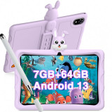 Cumpara ieftin Tableta Doogee U9KID Purple, 10.1 IPS HD TUV SUD, Android 13, 7GB RAM (3GB+4GB), 64GB ROM, RK3562, 5060mAh, Husa Silicon, WiFi6, Aplicatii Copii