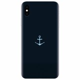 Husa silicon pentru Apple Iphone XS Max, Blue Navy Anchor Illustration Flat