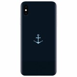 Husa silicon pentru Apple Iphone XS Max, Blue Navy Anchor Illustration Flat