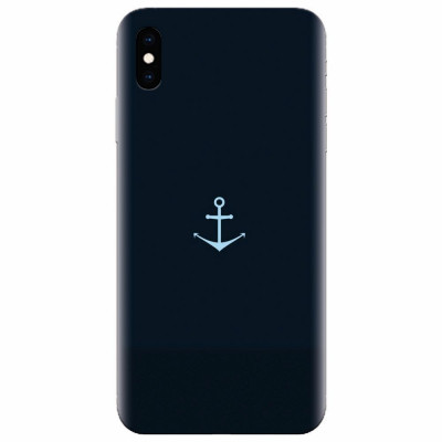 Husa silicon pentru Apple Iphone XS, Blue Navy Anchor Illustration Flat foto