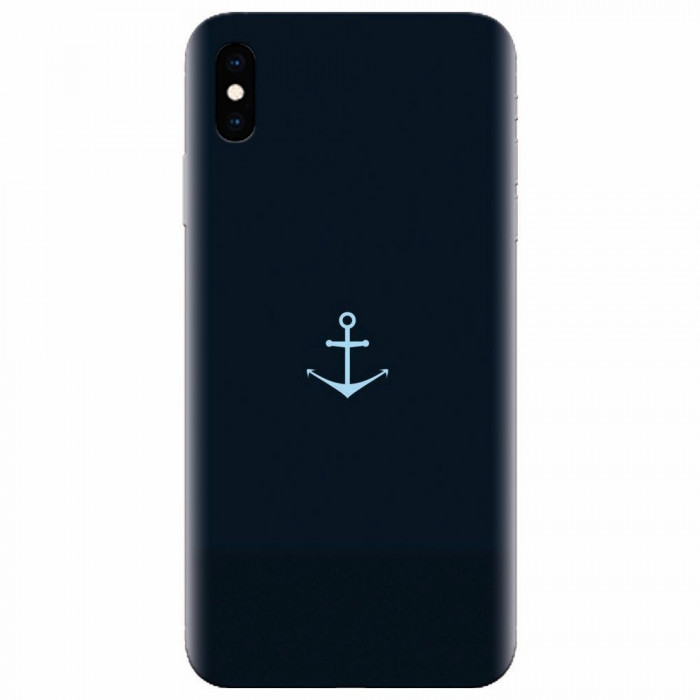 Husa silicon pentru Apple Iphone XS Max, Blue Navy Anchor Illustration Flat