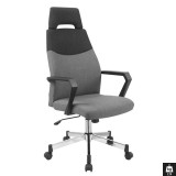Scaun directorial HM Olaf, Ergonomic, Cadru de Otel, Stofa, Inaltime ajustabila, Mecanism balansare, Cu tetiera, 120 kg, 121x58x59 cm, Gri, Din Poliuretan, 160x200