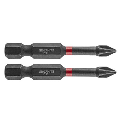 Set biti de impact PH1X50mm 1/4&amp;quot; 2buc. GRAPHITE 56H518 HardWork ToolsRange foto