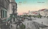 Arad, piata Andrassy, tramvai 1914, reclama Esperanto