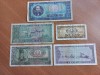 Lot 5 Bancnote RSR Romania: 1 Leu 1966, 10 Lei, 25 Lei, 50 Lei, 100 Lei - P#91a, P#94a, P#95a, P#96a, P#97a