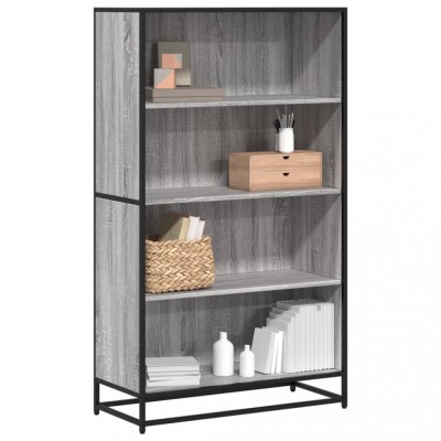 Gossi biblioteca, gri sonoma, 80,5x35x139 cm, lemn prelucrat foto