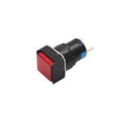Indicator LED de panou din plastic, 16mm, 2 pini, rosu, 12V DC, IP20, FL1P-16NJ-6-RED