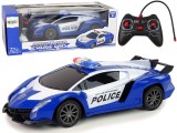 Set masinuta de politie cu telecomanda, albastru / alb / negru, Lean 12101