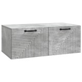 vidaXL Oglindă TV montată pe perete Gri Beton 78,5 x 41 x 30 cm 898688