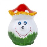 Ciuperca decorativa gradina ceramica smiley 14x12cm Zilan EXT 10210