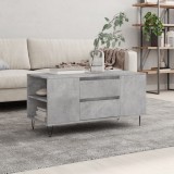 vidaXL Măsuță de cafea, gri beton, 102x44,5x50 cm, lemn prelucrat