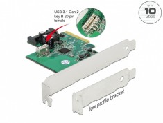 PCI Express cu 1 port intern USB 3.2 Gen2 key B 20 pini, Delock 90068