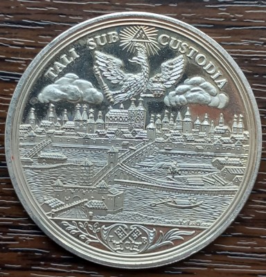 (A187) MONEDA ARGINT - REPRODUCERE TALER REGENSBURG, CAROL VII, 1983, AG 1000 foto
