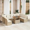 VidaXL Set de canapele pentru grădină 10 pcs Bej Rattan poli 3358493
