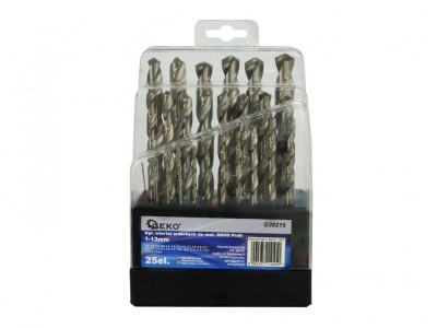 Set de burghie 1-13mm, 25 piese, Geko G38215 foto