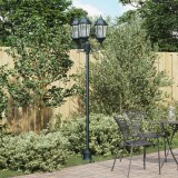 St&acirc;lp de lumină pentru grădină vidaXL cu 3 lămpi E27 Verde 220 cm Aluminiu