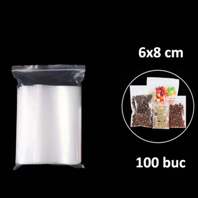 Punga Zip cu fermoar dimensiune 60x80 mm 100 bucati foto