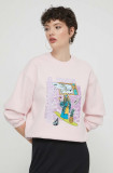 Cumpara ieftin Volcom bluza femei, culoarea roz, cu imprimeu