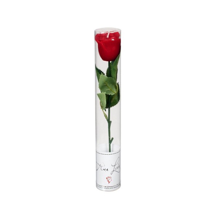 Lumanare decorativa in forma de Trandafir rosu, 26x4 cm, ATU-084235