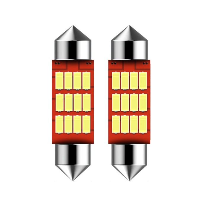 Set 2 Becuri auto LED 39mm, Canbus, 10W/set, 6000K, 12V, 12LED