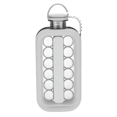 Forma pentru gheata 2 in 1 portabila, flippy, tavita sub forma de sticla, diametru 3 cm, multifunctional, 17 bilute de gheata, 27.5 x 11.4 x 5.5 cm, c foto
