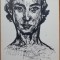 8 desene in tus, creion si carbune, Minica Borsaru, pictor consacrat, anii 60