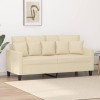 VidaXL Canapea cu 2 locuri, crem, 140 cm, material textil 359269