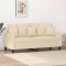 vidaXL Canapea cu 2 locuri, crem, 140 cm, material textil 359269