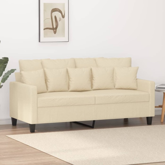 vidaXL Canapea cu 2 locuri, crem, 140 cm, material textil 359269