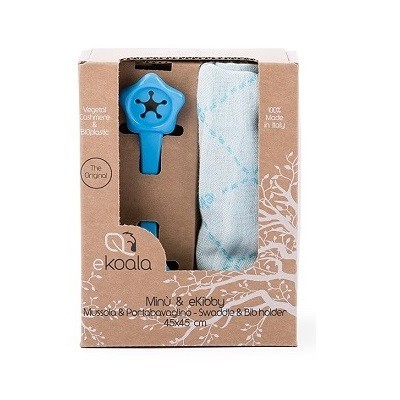 Set swaddle si suport de prindere baveta, ekoala, blue foto