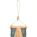 Cumpara ieftin Gentuta din pluta crossbody Triangle albastra